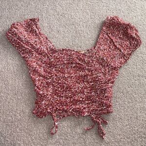 Juniors Pink and Orange Floral Shirt